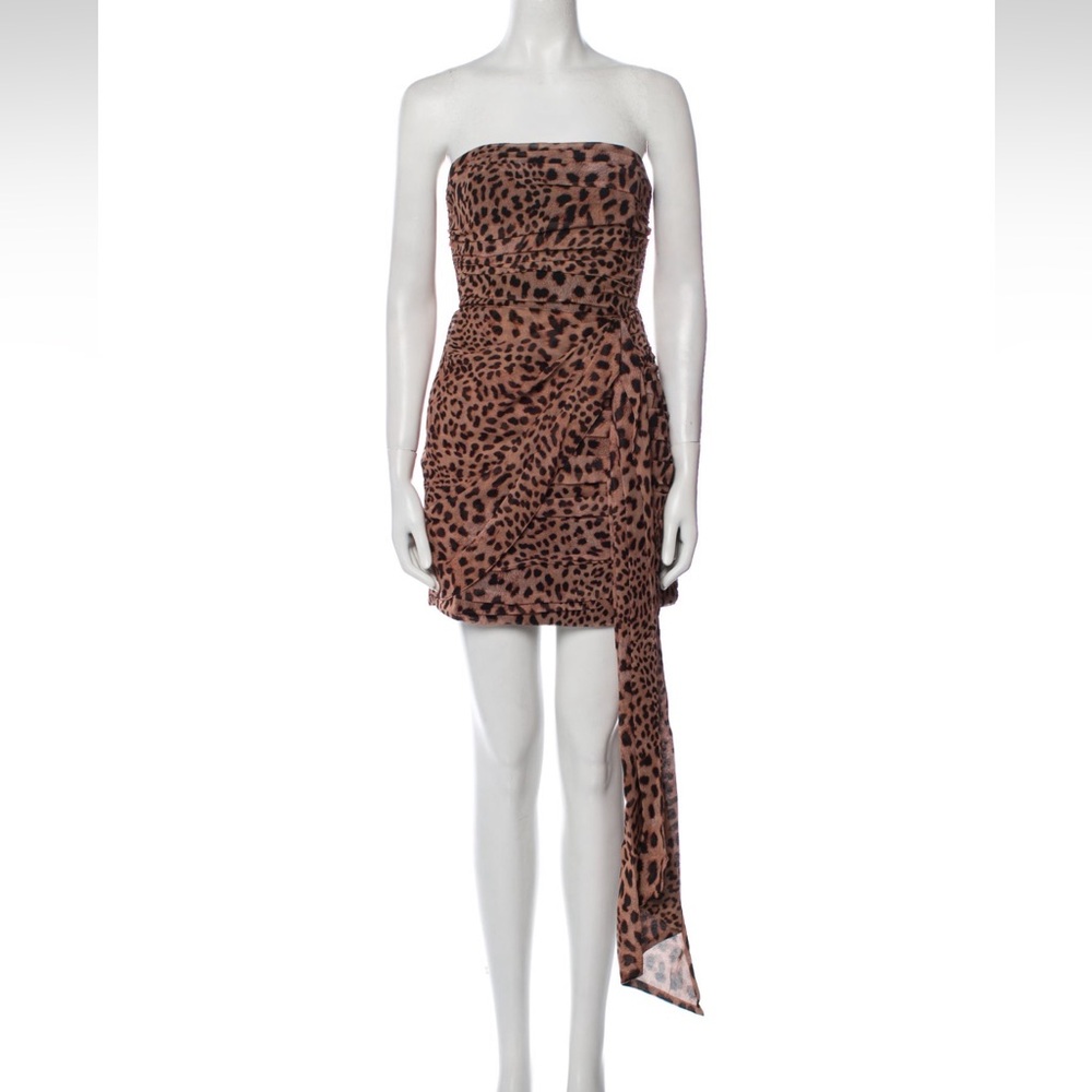 Misha leopard print mini dress w sash